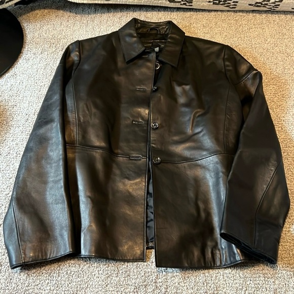 Banana Republic Vintage Black Leather Jacket - Picture 1 of 6